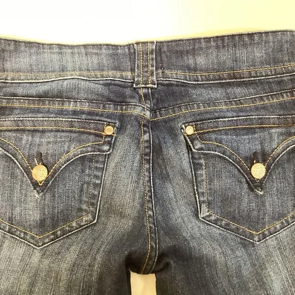 Arden b jean’s women 10 blue flare Y2K low rise back button pockets - Picture 9 of 11